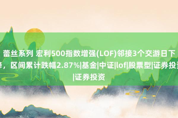蕾丝系列 宏利500指数增强(LOF)邻接3个交游日下降，区间累计跌幅2.87%|基金|中证|lof|股票型|证券投资