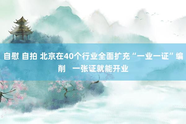 自慰 自拍 北京在40个行业全面扩充“一业一证”编削   一张证就能开业
